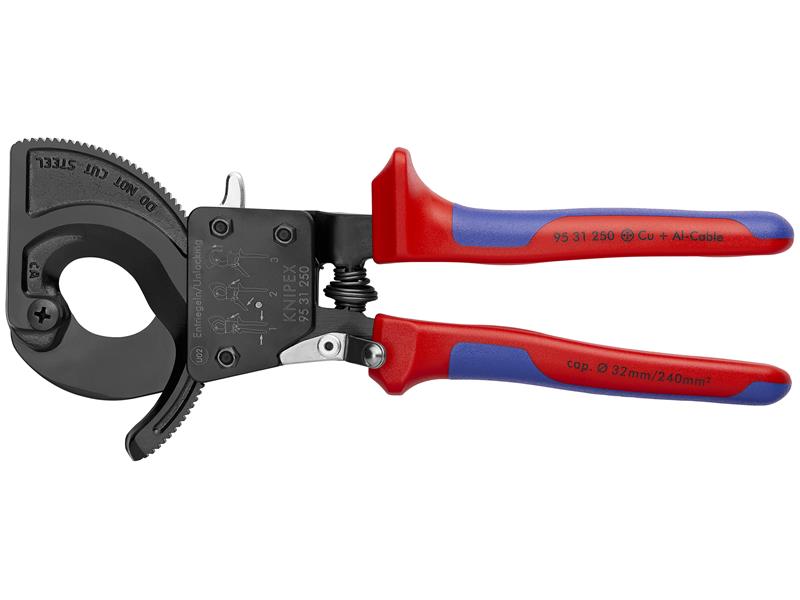 Knipex - Ratcheting Cable Cutters, 10", Multi-Component