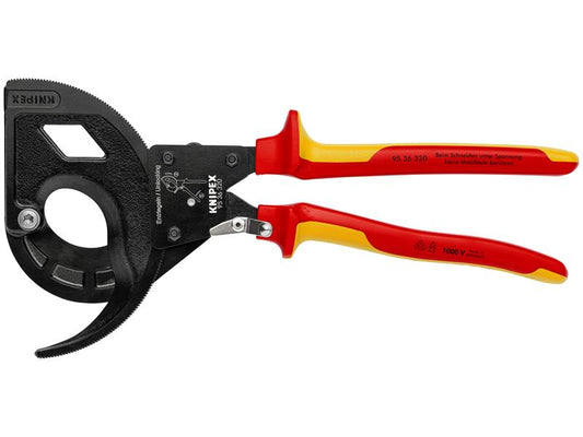 Knipex 3 Stage Ratcheting Drive Cable Cutter-1000V Insulated, 12 1/2", Multi-Component, VDE
