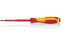 Knipex - Slotted Screwdriver, 4"-1000V Insulated, 5/32" tip, 8", Multi-Component, VDE