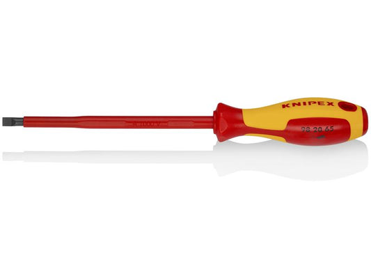 Knipex - Slotted Screwdriver, 6"-1000V Insulated, 1/4" tip, 10 1/2", Multi-Component, VDE