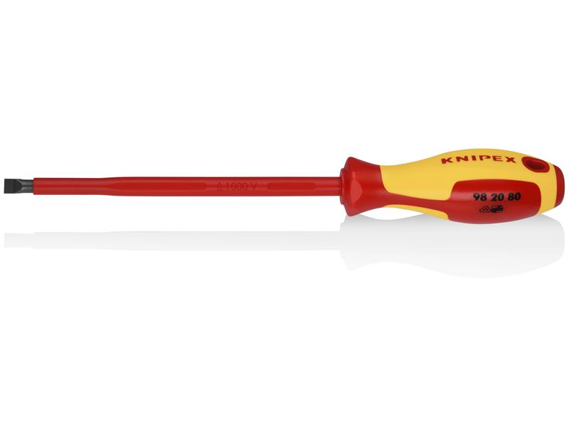 Knipex - Slotted Screwdriver, 7"-1000V Insulated, 5/16" tip, 11 3/4", Multi-Component, VDE