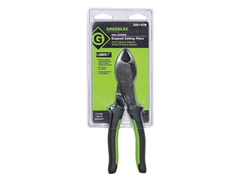 7" High-Leverage Diagonal Cutting Pliers (Molded Grip)
