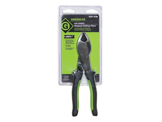 7" High-Leverage Diagonal Cutting Pliers (Molded Grip)