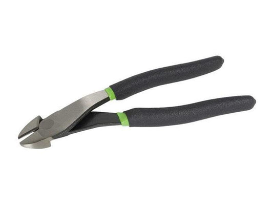 8" High-Leverage Diagonal Cutting Pliers, Angled Head (Dipped Grip)