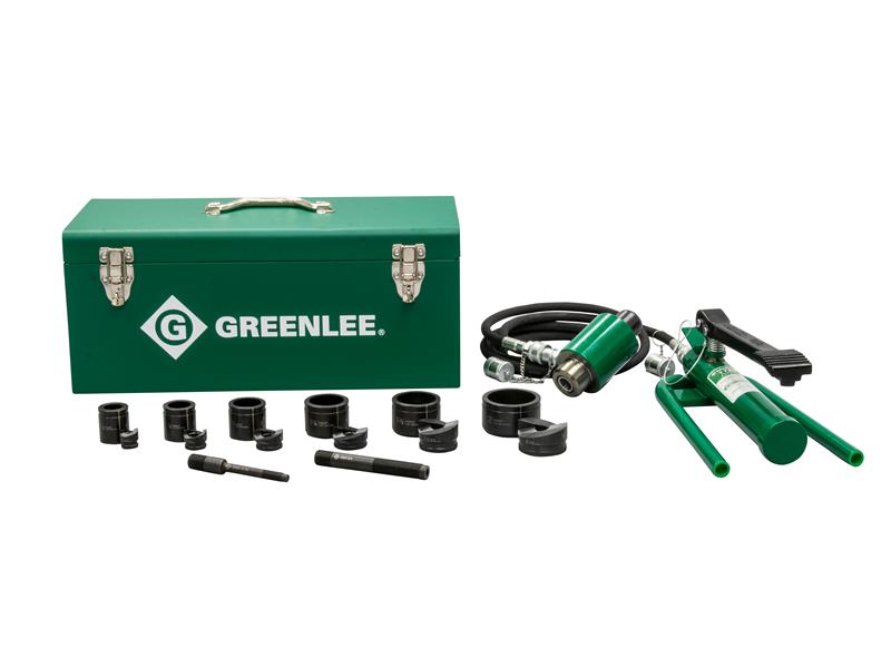 Greenlee 11-Ton Hydraulic Knockout Kit with Foot Pump and Slug-Buster® 1/2" – 2"