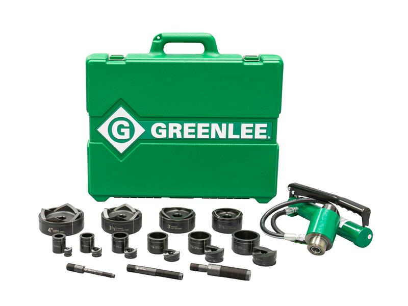 Greenlee 11-Ton Hydraulic Knockout Kit with Foot Pump and Slug-Buster® 1/2" – 4"