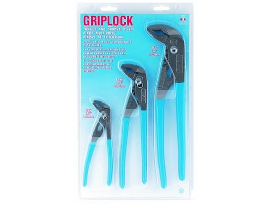 Channellock 3pc GripLock Plier Set 6.5", 9.5", 12.5" T&G