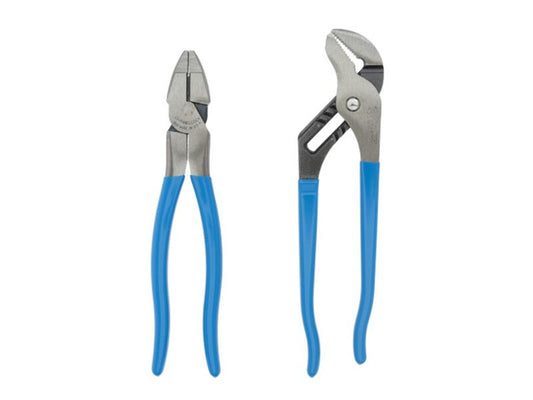 Channellock 2pc Plier Set 9.5" Linemens, 10" T&G
