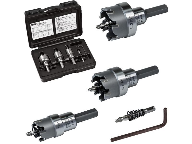 Klein - Carbide Hole Cutter Set with Heavy Duty Carry Case, 4-Piece