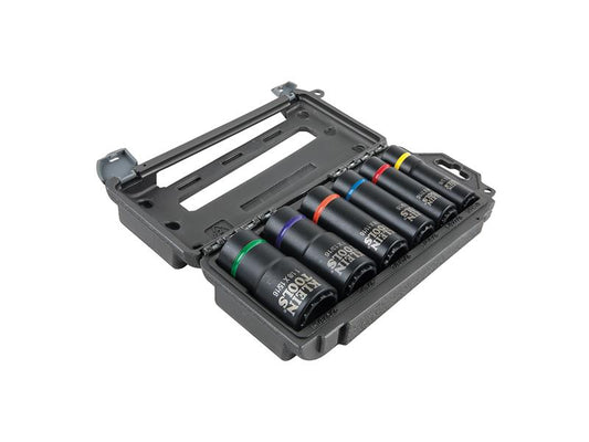 Klein - 2-In-1 Impact Socket Set, 12-Point, 6-Piece