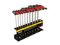 Klein Hex Key Set, SAE, T-Handle, 9-Inch with Stand, 10-Piece