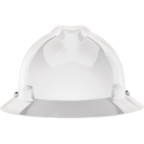 MSA - V-Gard Slotted Full-Brim Hardhat, Quick-Slide Suspension, Non-Vented