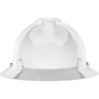 MSA - V-Gard Slotted Full-Brim Hardhat, Quick-Slide Suspension, Non-Vented