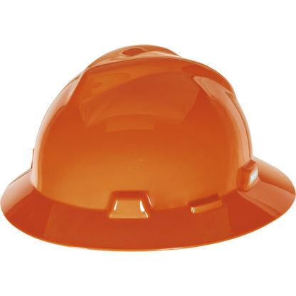 MSA - V-Gard Slotted Full-Brim Hardhat, Quick-Slide Suspension, Non-Vented