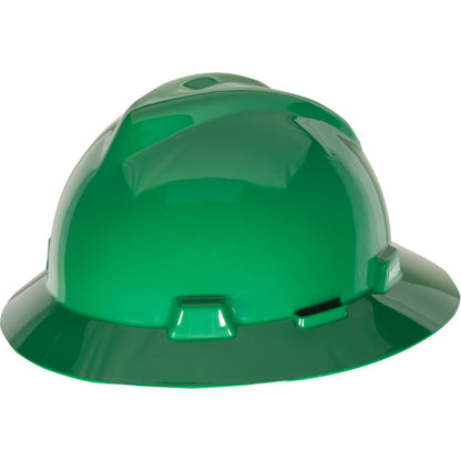 MSA - V-Gard Slotted Full-Brim Hardhat, Quick-Slide Suspension, Non-Vented