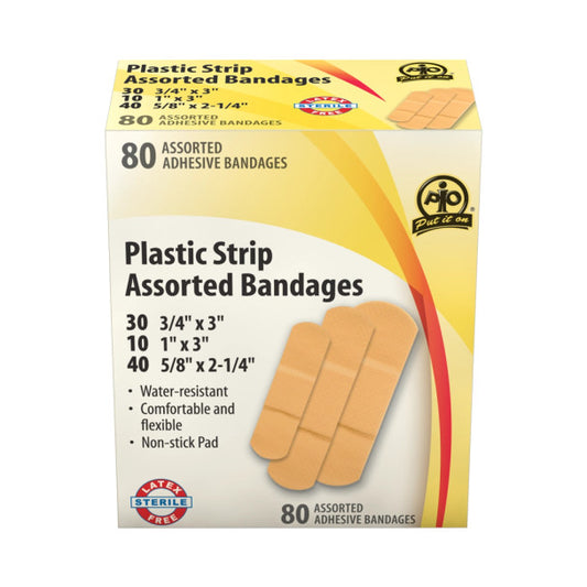 Wasip - Plastic Assorted Bandages - 80/Box