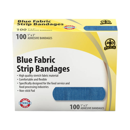 Wasip - Blue Fabric Strip Bandage - 7.5 x 2.5cm - 100/Box