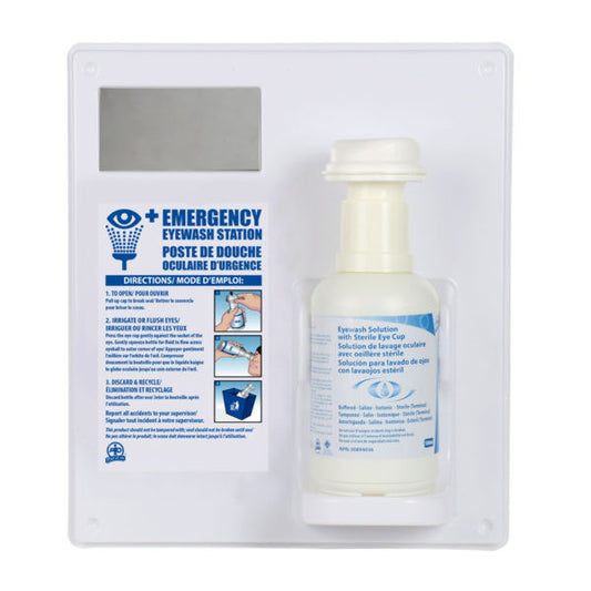 Wasip - Single Eyewash Station w/ Sterile Eye Cup and 1L Eyewash Solution