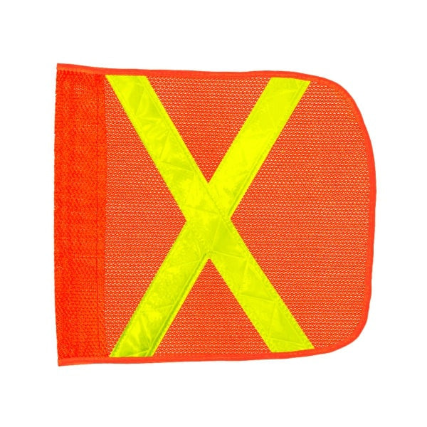 Driver Industrial Safety - Light Duty Whip with Orange Flag (Yellow X) and a Window Bracket Mounting Base