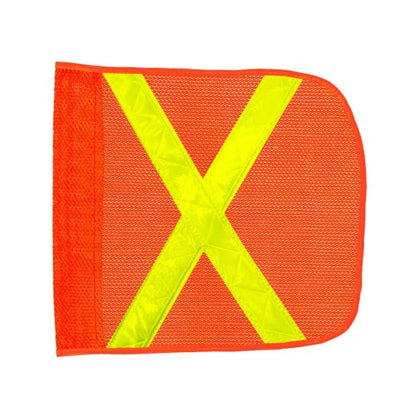 Driver Industrial Safety - Light Duty Whip with Orange Flag (Yellow X) and a Window Bracket Mounting Base