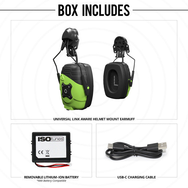 ISOtunes - Link 2.0 Helmet Mount Earmuff 21 DB