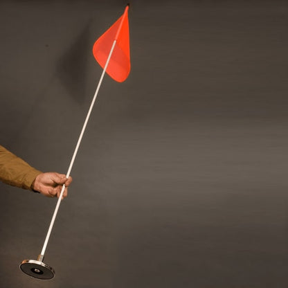 Driver Industrial Safety - Light Duty Whip with 16"x16" Orange Flag (Yellow X) and a Magnetic Mounting Base