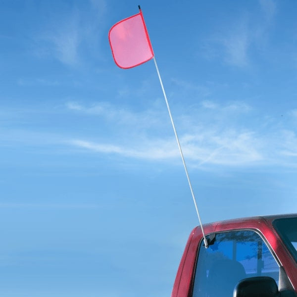 Driver Industrial Safety - Light Duty Whip with Orange Flag (Yellow X) and a Window Bracket Mounting Base