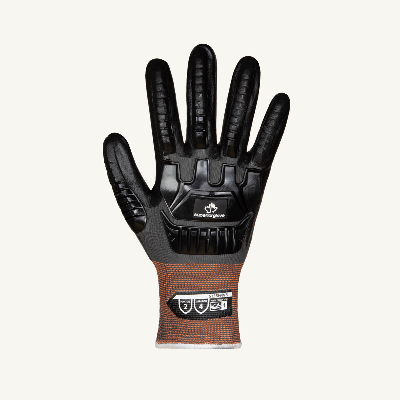 Superior Glove - Impact Resistant - Nitrile Coated | Abrasion ANSI 4 | 12 Pack