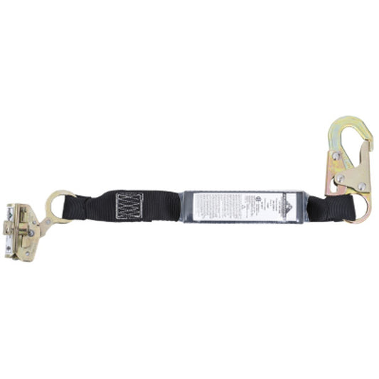 PeakWorks - E4 Shock Absorbing Lanyard - SP - Single Leg - Snap & ADP Rope Grab