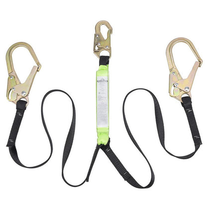 PeakWorks - Shock Absorbing Lanyard - SP - Twin Leg - Snap & Form Hooks - 200 - 350 Lb Capacity