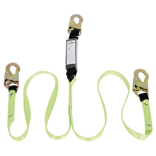 PeakWorks - Shock Absorbing Lanyard - SP - Twin Leg - Snap Hooks - 110 - 220 Lb Capacity