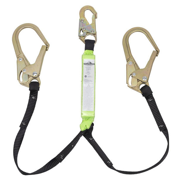 PeakWorks - Shock Absorbing Lanyard - SP - Twin Leg - Snap & Form Hooks - 200 - 350 Lb Capacity