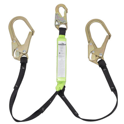PeakWorks - Shock Absorbing Lanyard - SP - Twin Leg - Snap & Form Hooks - 200 - 350 Lb Capacity